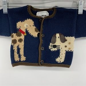 Artwalk Sz 6 mo Woof Woof Cardigan Dog Sweater